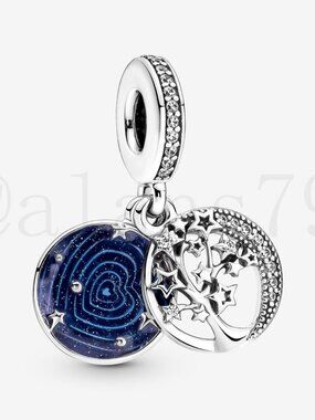 Pandora Double Dangle Tree & Galaxy Moon Charm